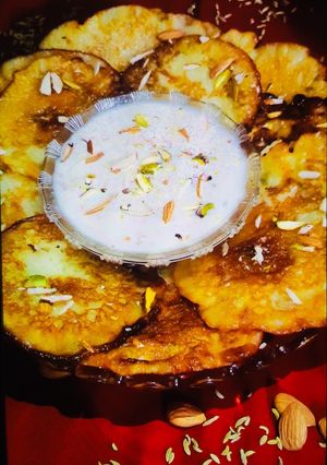 A picture of Malpua monsoon sweets.