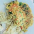 Telor sayur dan nasi mentega simple