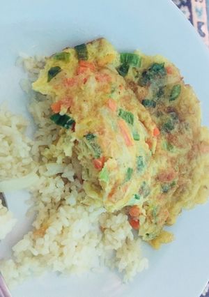 Foto resep Telor sayur dan nasi mentega simple