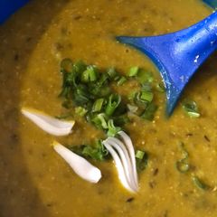 A picture of Bajra and green moong khichdi.