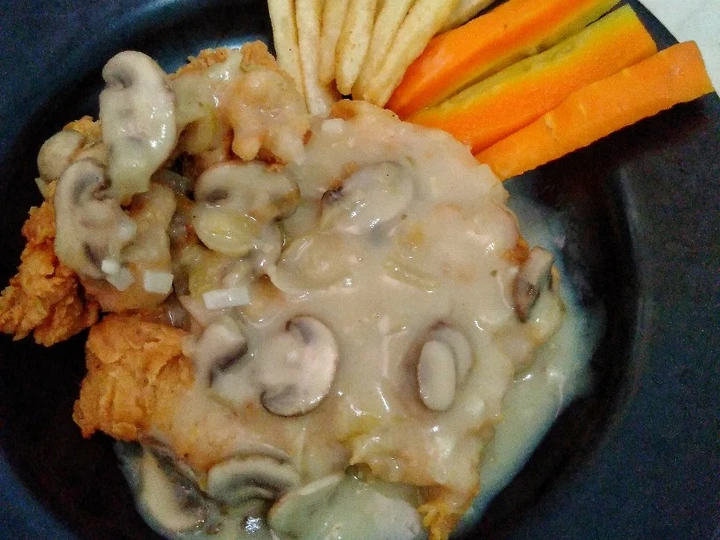 Cara Mudah Membuat Resep Steak Ayam Saus Jamur yang Uenak Anti Ribet, Mantap