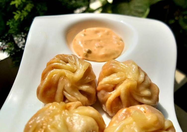 Red pasta momos Red pasta momos