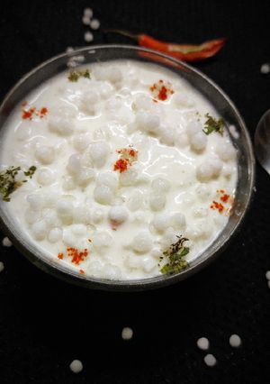 A picture of Sabudana Raita.