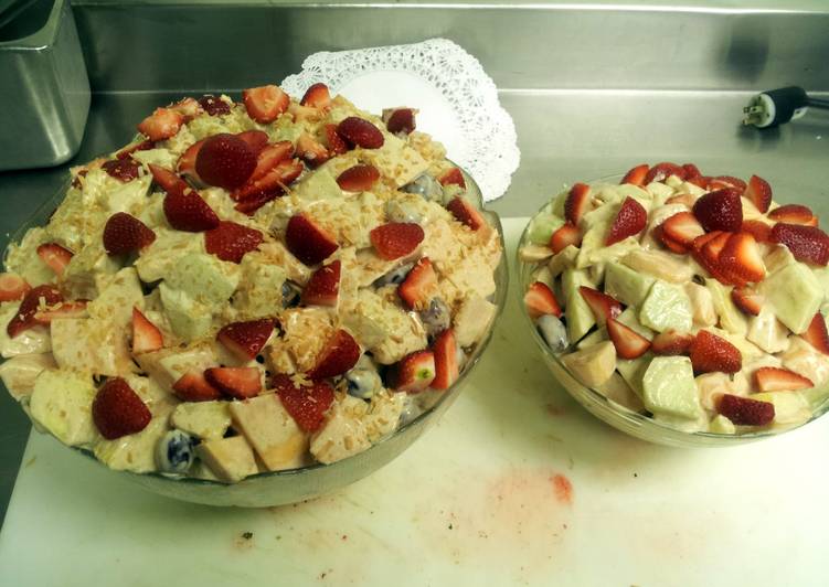 Recipe of Super Quick Homemade fruit salad w. romanoff dressing