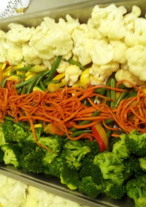 A picture of Vegetable Medley w/ broc. and coliflower and sweet honey julliened carrots.
