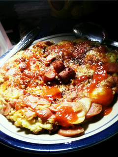 Foto resep Omelet Mie Sosis Sederhana