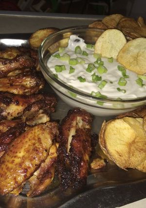 Una foto de Alitas de pollo con Salsa Barbacoa