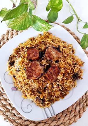 عکسی از دستور بادمجان پلو