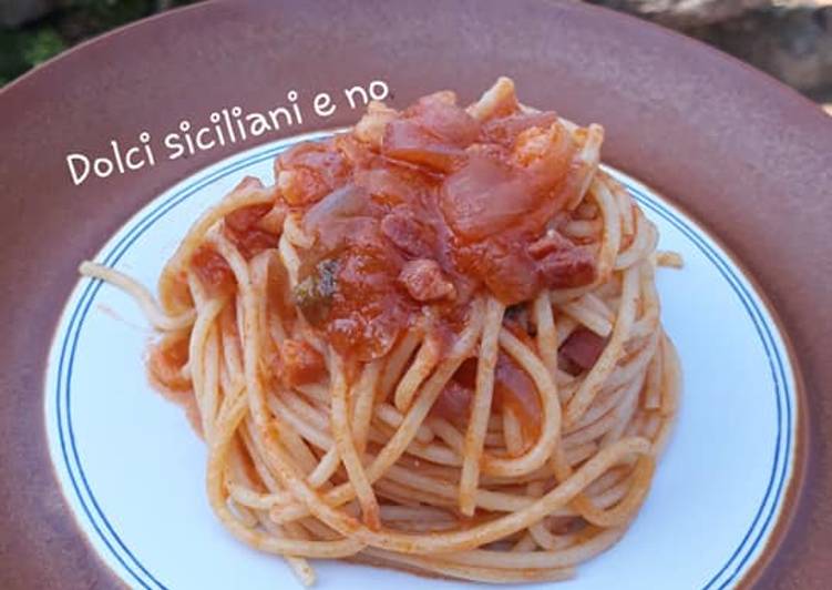 Spaghetti all'amatriciana a modo mio