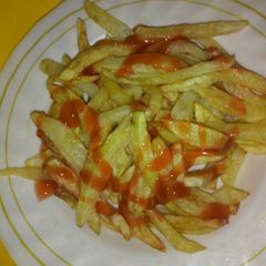A picture of Home made chips.