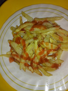 A picture of Home made chips.