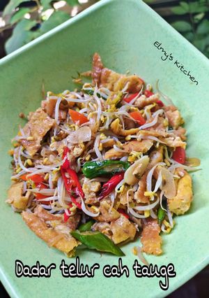 Foto resep Dadar telur cah tauge