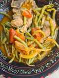 Loubia machtou / haricot vert en sauce avec oignon 🧅et tomate 🍅