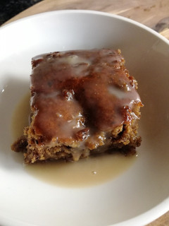 A picture of Vegan sticky toffee pudding.