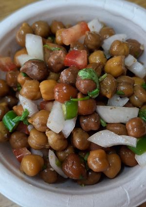 A picture of Street style chana chat.