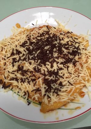 Foto resep Pisang karamel cokelat keju