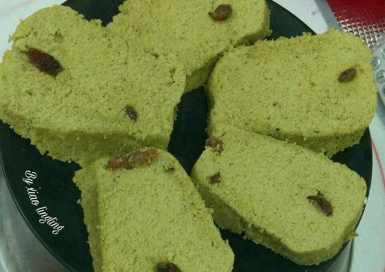 Langkah meracik Bolu kukus teh hijau tanpa mixer, Lezat