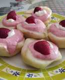 Peras rellenas con mousse de frutilla 🍐🍓
