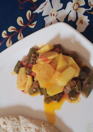 A picture of Fry aloo bhindi.