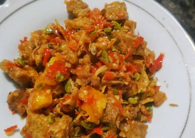 Balado teri tempe petai cina