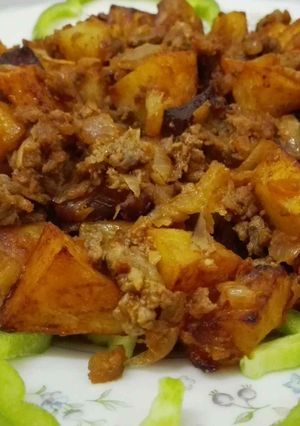 صورة لوصفة طريقة عمل بطاطس باللحمه المفرومه
