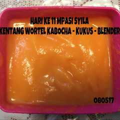 A picture of Mpasi 6m pure kentang wortel kabocha.