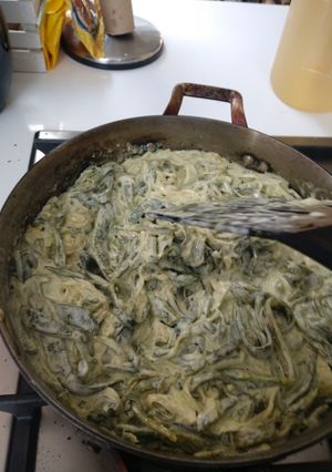 Una foto de Rajas con crema y queso