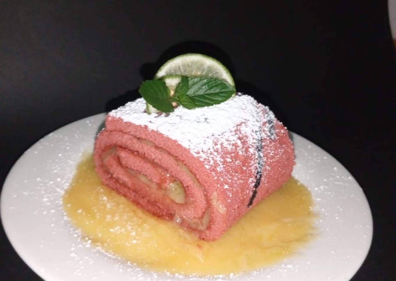 Delicioso Jelly Roll con crema de limón