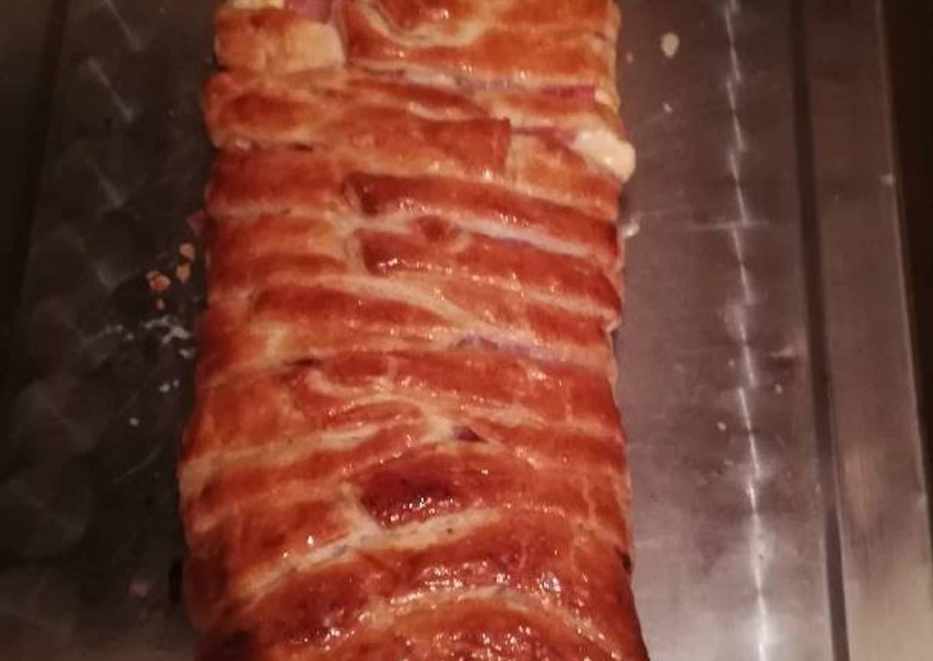 Trenza de hojaldre relleno salado