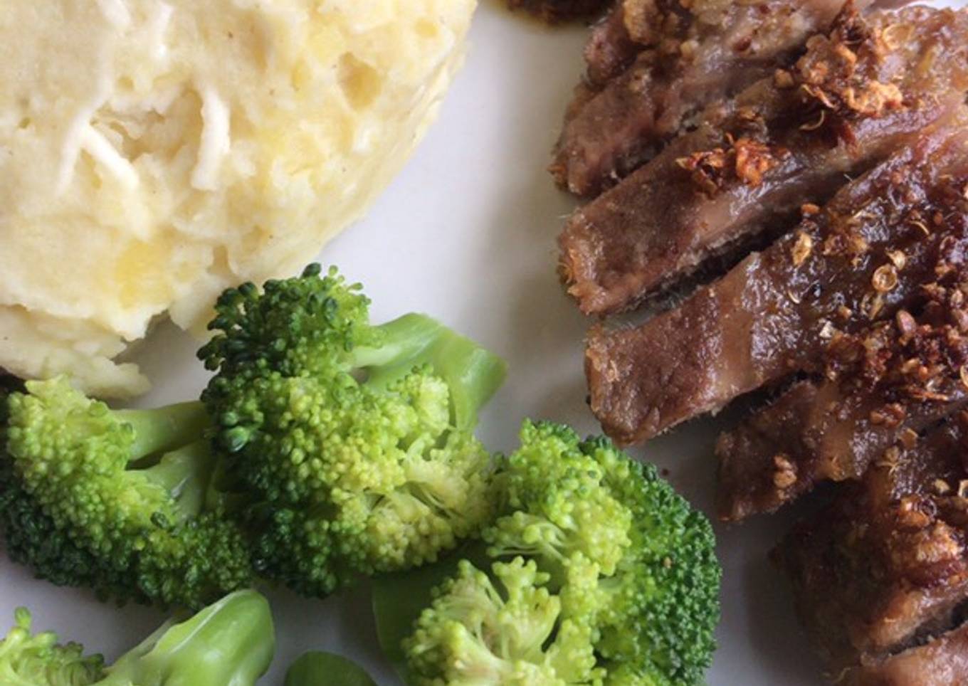 Beef steak with mashed potato