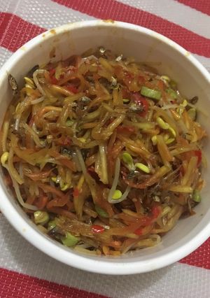 Foto resep Tumis pepaya teri kecambah dan petai