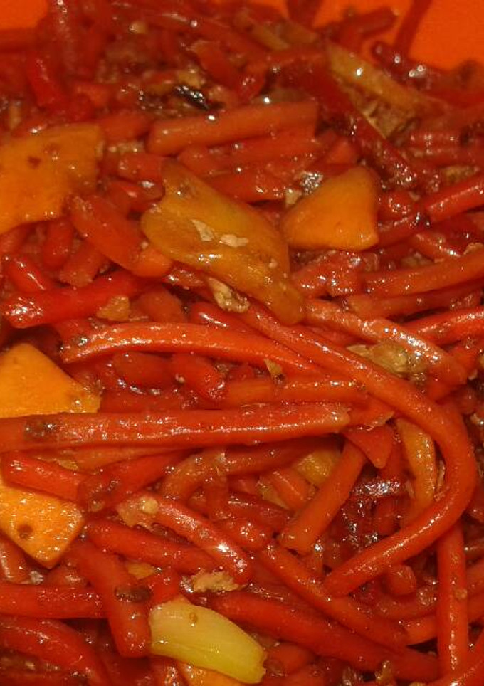 Foto resep Mie Goreng Merah (Mie Yamin) khas Banjarmasin #herlinwidodo