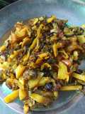Karele aloo ki sabji with chingri