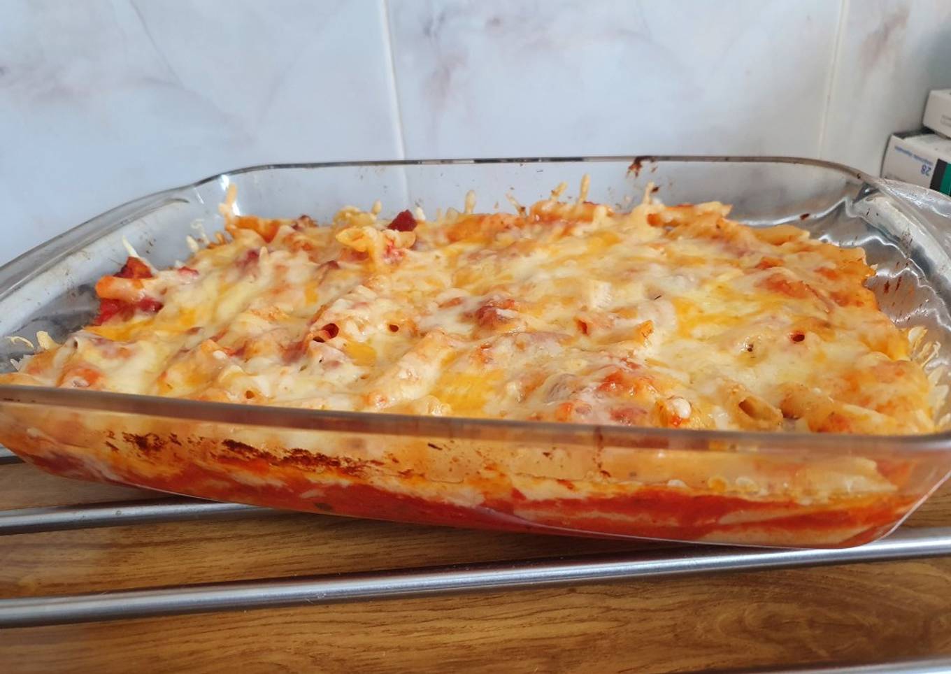 Macarrones con queso al horno