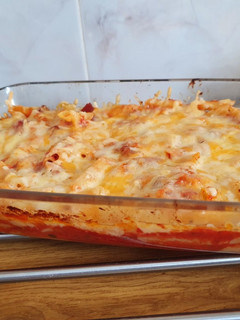Una foto de Macarrones con queso al horno