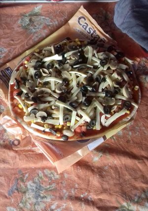 Una foto de Pizza vegetariana