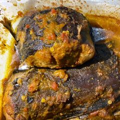 A picture of Oven baked cat fish.