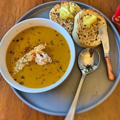 Carrot, lentil and cumin spicy soup A picture of Carrot, lentil and cumin spicy soup.