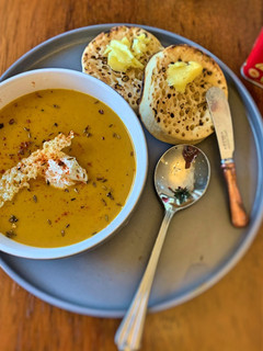 A picture of Carrot, lentil and cumin spicy soup.