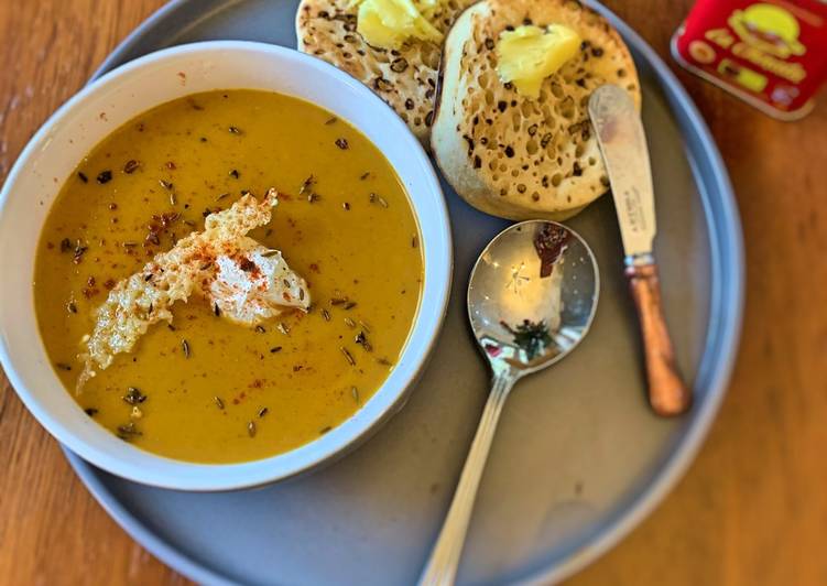 Recipe of Super Quick Homemade Carrot, lentil and cumin spicy soup