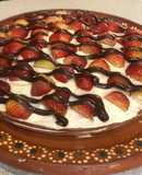 Pastel de “galleta” con fresa