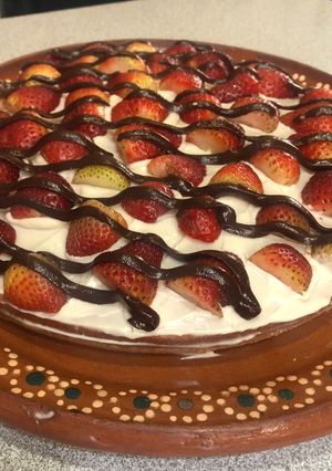 Una foto de Pastel de “galleta” con fresa