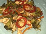Verduras con pollo salteadas tipo shop suey