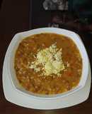 Lentejas con carne molida y arroz