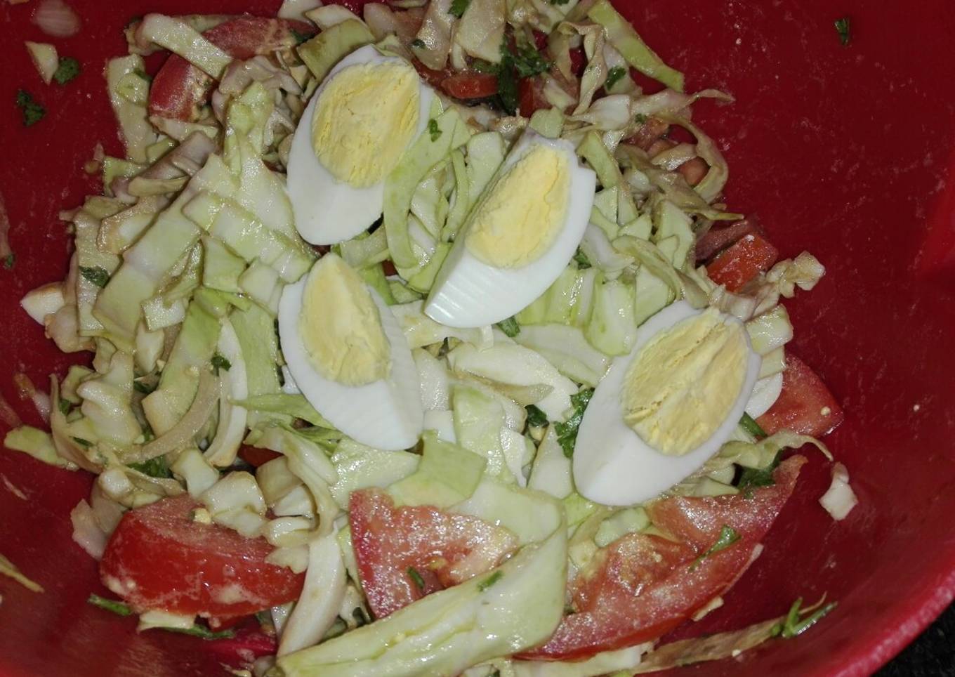 Ensalada fresca con huevo duro!!