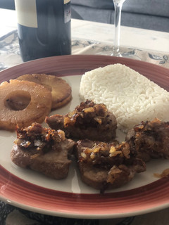 Una foto de Solomillo de pavo en salsa de piña y soja