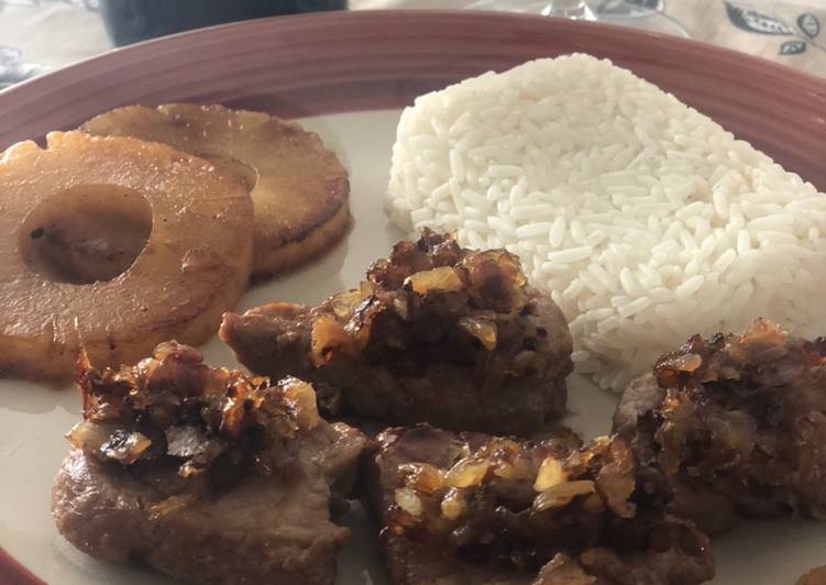 Solomillo de pavo en salsa de piña y soja