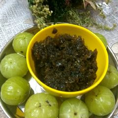 A picture of Amla chutney with Jaggery.