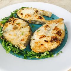 Grilled tuna fish tails A picture of Grilled tuna fish tails.