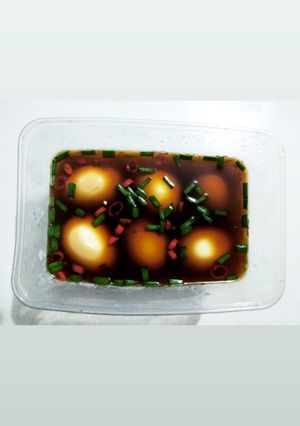 Hình của món Trứng ngâm xì dầu.